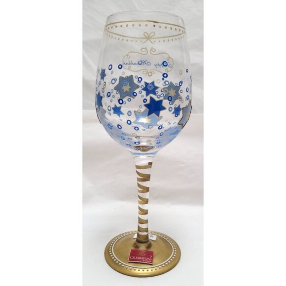 Celebrations by Mikasa Hand-Painted Festival of Lights 15 oz Wine Glass #5071304 - Picture 4 of 12